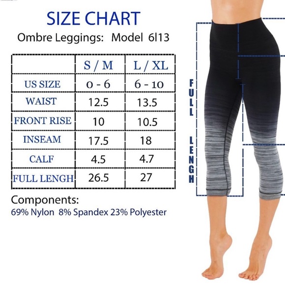 ❗️END OF YEAR SALE CODEFIT Black and Gray Ombre Capri Seamless Leggings S/MP - Picture 4 of 6